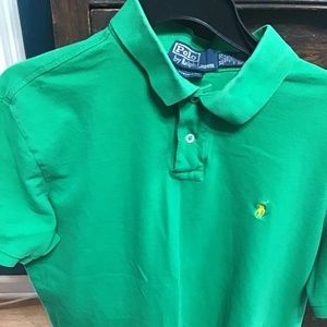 Polo by Ralph Lauren XL custom fit green collared shirt sleeve men’s polo shirt